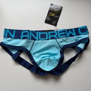 Andrew Christian jock cool flex jockstrap gray blue Small 28 29 30 31 gay NWT